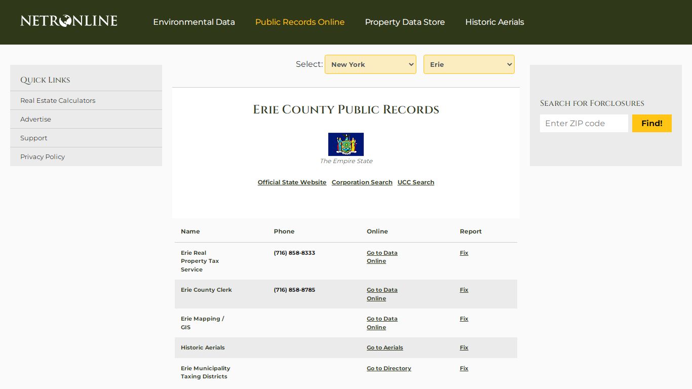 Erie County Public Records - NETROnline.com