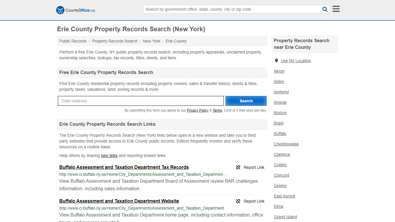 Erie County Property Records Search (New York) - County Office